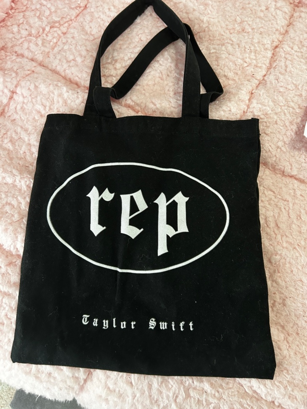 Taylor Swift Black Tote with White 'rep' Logo